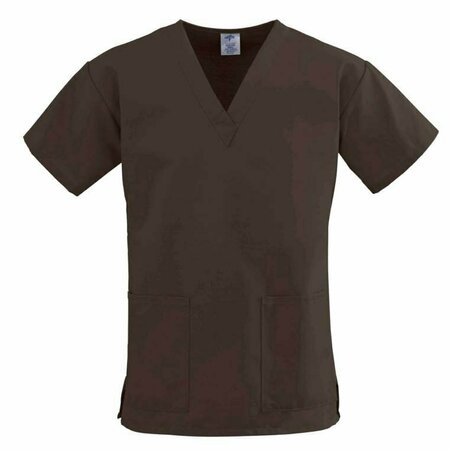 MEDLINE ComfortEase Women's Scrub Top, Tunic, 2 Pockets, Brown, 3XL 8800JBRXXXL